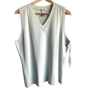 Jillian Jones Pale Mint Colored Silk Blend Sweater Vest NWT size XL-Runs Small